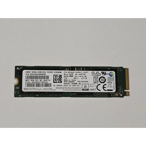 Samsung MZVKW1T0HMLH-000D1 - 1TB M.2 2280 NGFF PCIe NVMe Gen3 x4 SSD