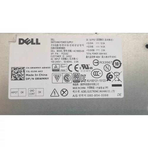 Dell For Optiplex 3040 3650 3656 5040 7040 - 180W Tápegység